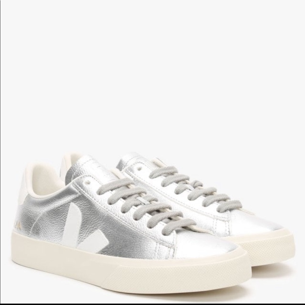 COPY - **BRAND NEW IN BOX**Veja Campo Leather Silver White Sneakers